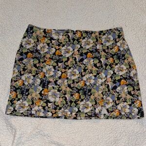 Wild Fable Floral Mini Skirt - Black and Multicolor